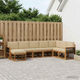 Set di divani da esterno con cuscino 8 pcs Naturale e Beige