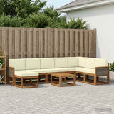 Set di divani da esterno con cuscino 9 pcs Naturale e Crema