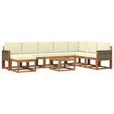 Set di divani da esterno con cuscino 9 pcs Naturale e Crema