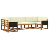 Set di divani da esterno con cuscino 7 pcs Naturale e Crema