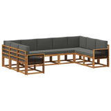 Set di divani da esterno con cuscino 9 pcs Naturale e Antracite