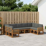 Set di divani da esterno con cuscino 9 pcs Naturale e Antracite