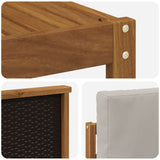 Set di divani da esterno 11 pcs Naturale e Grigio Chiaro