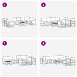 Set di divani da esterno 11 pcs Naturale e Grigio Chiaro