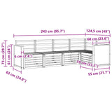 Set divano sezionale 4 pcs Naturale Legno di Acacia Massello