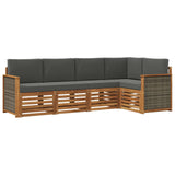 Set divano sezionale con cuscino 4 pcs Naturale e Antracite