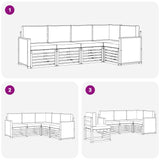 Set divano sezionale con cuscino 4 pcs Naturale e Antracite