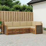 Set divano sezionale con cuscino 4 pcs Naturale