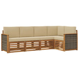 Set divano sezionale con cuscino 4 pcs Naturale