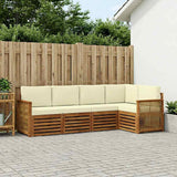 Set divano sezionale con cuscino 4 pcs Naturale e Crema