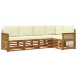 Set divano sezionale con cuscino 4 pcs Naturale e Crema