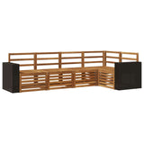 Set divano sezionale 5 pcs Naturale Legno di Acacia Massello