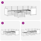 Set divano sezionale 5 pcs Naturale Legno di Acacia Massello