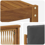 Set divano sezionale con cuscino 5 pcs Naturale e Antracite