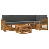 Set divano sezionale con cuscino 5 pcs Naturale e Antracite