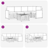 Set divano sezionale con cuscino 5 pcs Naturale e Antracite