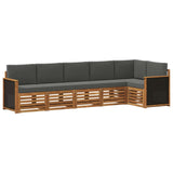 Set divano sezionale con cuscino 5 pcs Naturale e Antracite