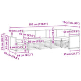 Set divano sezionale con cuscino 5 pcs Naturale e Crema