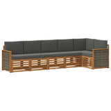 Set divano sezionale con cuscino 5 pcs Naturale e Antracite
