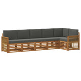 Set divano sezionale con cuscino 5 pcs Naturale e Antracite