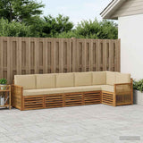 Set divano sezionale con cuscino 5 pcs Naturale