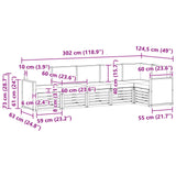 Set divano sezionale con cuscino 5 pcs Naturale