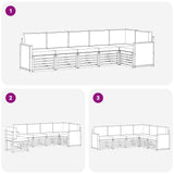 Set divano sezionale con cuscino 5 pcs Naturale