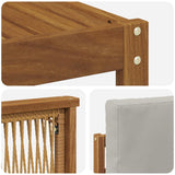 Set divano sezionale con cuscino 6 pcs Naturale e Grigio Chiaro