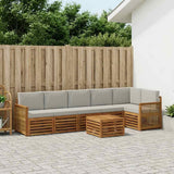 Set divano sezionale con cuscino 6 pcs Naturale e Grigio Chiaro
