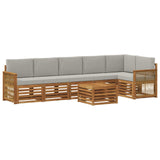 Set divano sezionale con cuscino 6 pcs Naturale e Grigio Chiaro