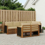 Set divano sezionale con cuscino 6 pcs Naturale