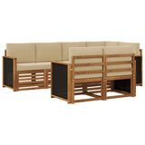 Set divano sezionale con cuscino 6 pcs Naturale