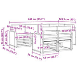 Set divano sezionale con cuscino 6 pcs Naturale