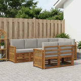 Set divano sezionale con cuscino 6 pcs Naturale e Grigio Chiaro