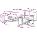 Set divani Legno di Acacia Massello