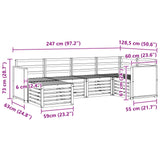 Set divano sezionale 5 pcs Naturale Legno di Acacia Massello
