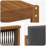Set divano sezionale con cuscino 5 pcs Naturale e Antracite