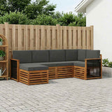 Set divano sezionale con cuscino 5 pcs Naturale e Antracite