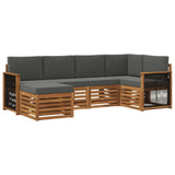 Set divano sezionale con cuscino 5 pcs Naturale e Antracite