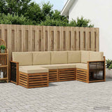 Set divano sezionale con cuscino 5 pcs Naturale