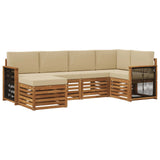 Set divano sezionale con cuscino 5 pcs Naturale