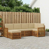 Set divano sezionale con cuscino 5 pcs Naturale