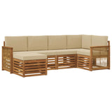 Set divano sezionale con cuscino 5 pcs Naturale