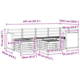 Set divano sezionale 6 pcs Naturale Legno di Acacia Massello