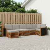 Set divano sezionale con cuscino 6 pcs Naturale e Grigio Chiaro