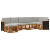 Set divano sezionale con cuscino 6 pcs Naturale e Grigio Chiaro