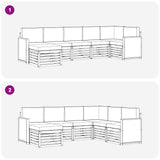 Set divano sezionale con cuscino 6 pcs Naturale e Grigio Chiaro