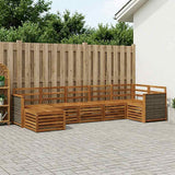 Set divano sezionale 6 pcs Naturale Legno di Acacia Massello