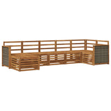 Set divano sezionale 6 pcs Naturale Legno di Acacia Massello