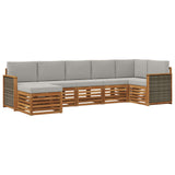 Set divano sezionale con cuscino 6 pcs Naturale e Grigio Chiaro
